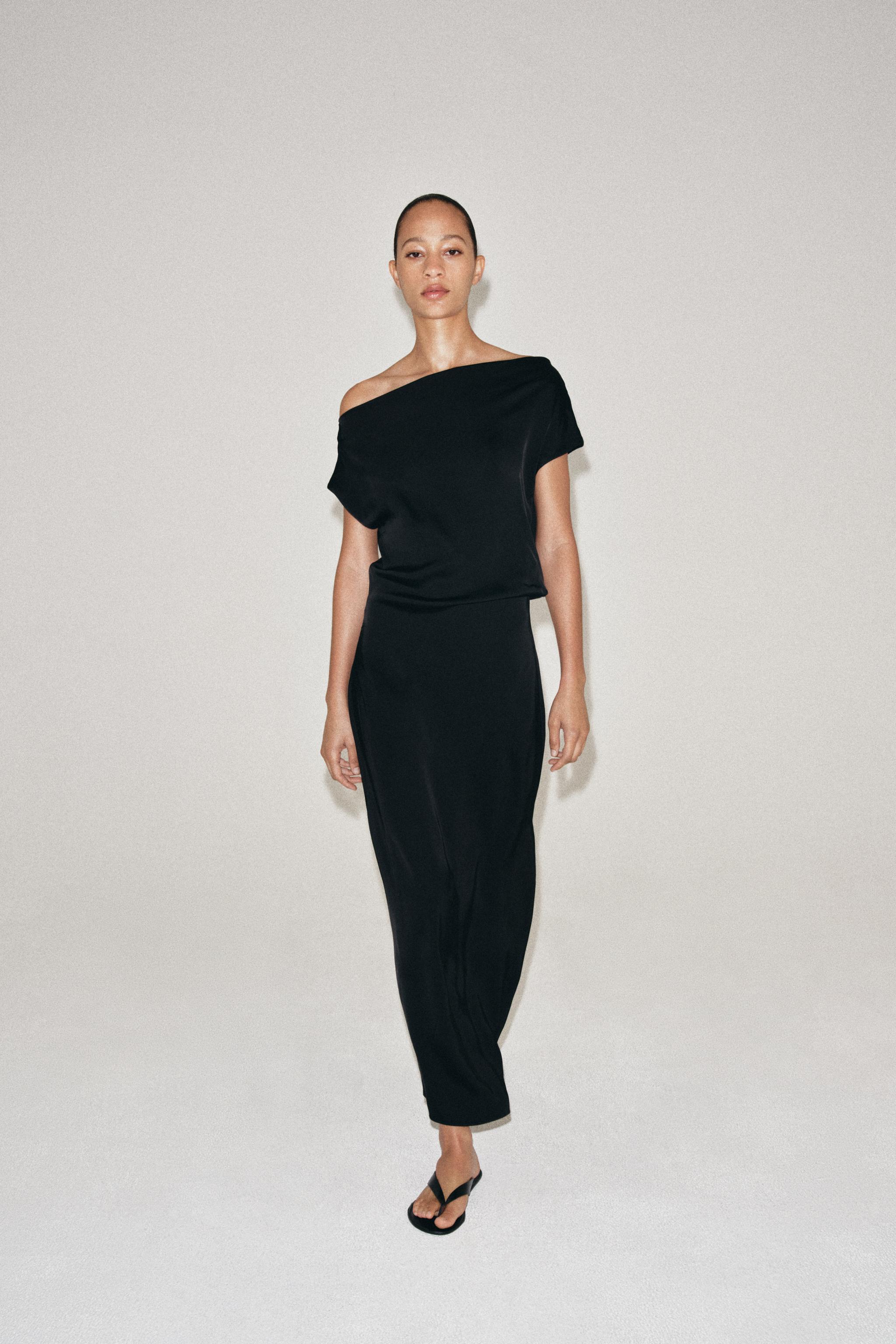 ZW COLLECTION ASYMMETRIC SATIN DRESS